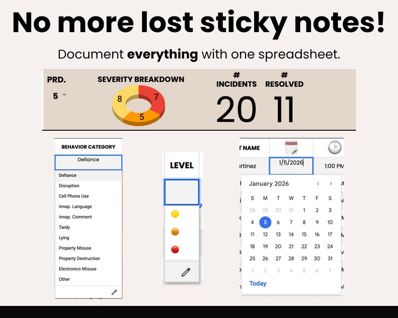 Student Behavior Tracker Spreadsheet for Teacher, Google Sheets ...
