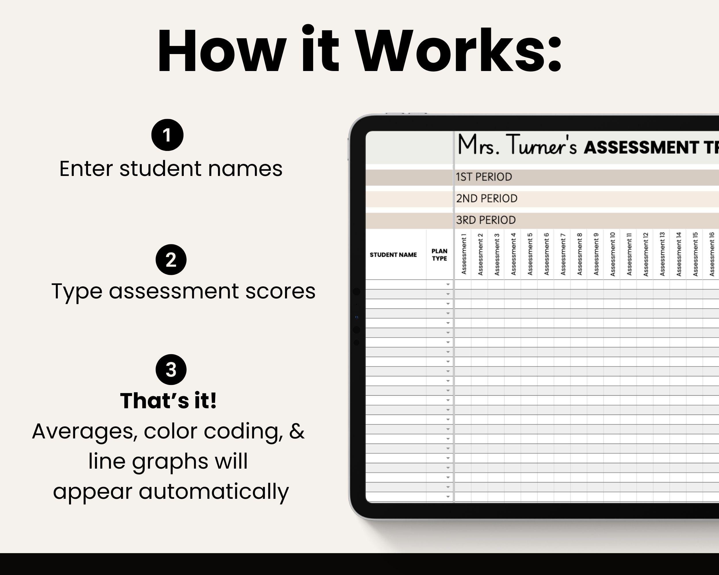 Student Assessment Data Tracker Spreadsheet for Teachers, Google Sheets ...