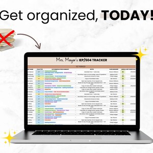 Student IEP Accommodation Tracker Teacher Spreadsheet | IEP 504 Tracker for Google Sheets | SPED Caseload Planner & Log for Organization image 10