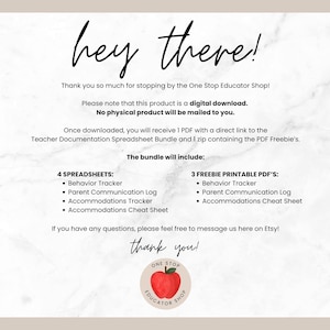 Teacher Documentation Google Sheets Bundle, IEP Accommodations Tracker, Behavior Tracker, Parent Communication Log Spreadsheets for Teachers image 13