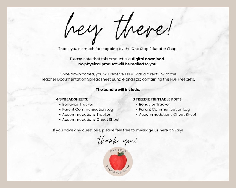 Teacher Documentation Google Sheets Bundle, IEP Accommodations Tracker, Behavior Tracker, Parent Communication Log Spreadsheets for Teachers image 13