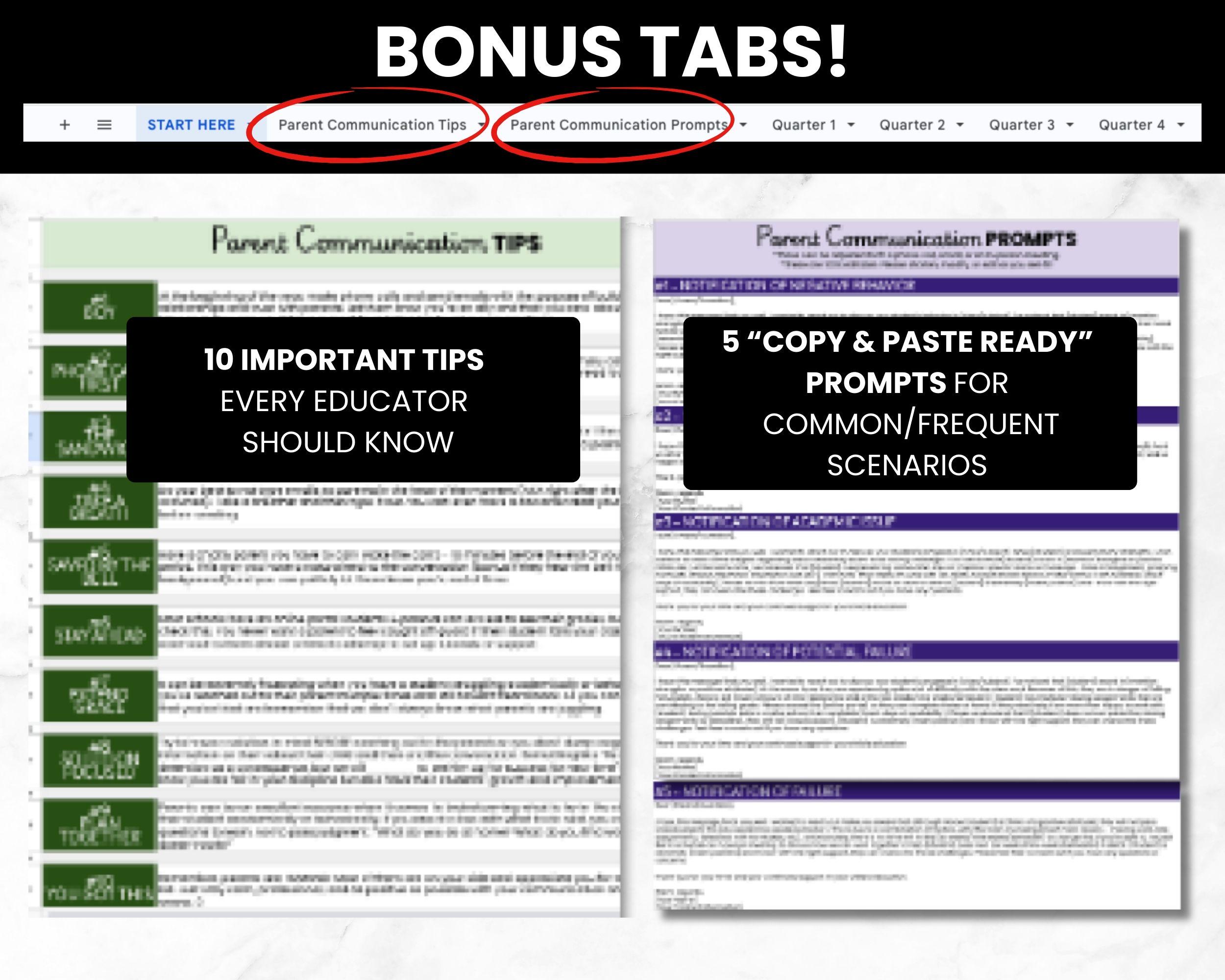 Digital Parent Communication Log for Teacher, Google Sheets Bookkeeping ...