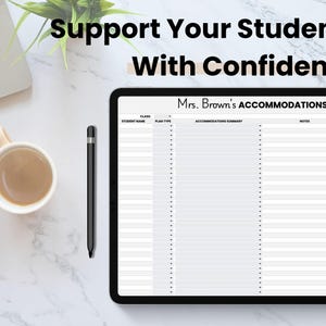Student IEP/504 Accommodation Tracker Spreadsheet for Teacher | Google Sheets IEP Caseload Organization | Special Education Planner Template image 10