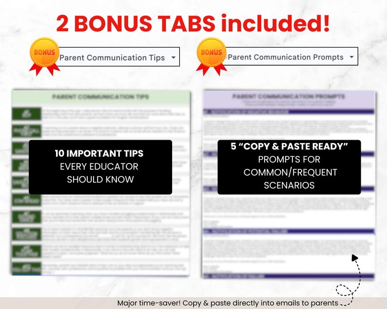 Digital Parent Communication Log for Teacher, Google Sheets Bookkeeping Template, Parent Call Log Spreadsheet Template, Planner for Teacher image 8