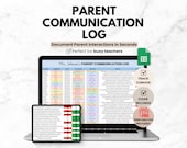 Digital Parent Communication Log for Teacher, Google Sheets Bookkeeping Template, Parent Call Log Spreadsheet Template, Planner for Teacher