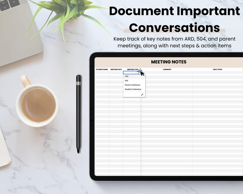 Student IEP Accommodation Tracker Teacher Spreadsheet | IEP 504 Tracker for Google Sheets | SPED Caseload Planner & Log for Organization image 8