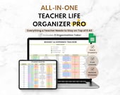 Teacher Organization Spreadsheet, Google Sheets Digital Teacher Planner, Lesson Planner & Student Data Tracker, Classroom Organization Tool