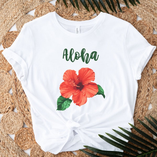 Aloha Hibiskus Hawaii Travel Holiday T-Shirt Unisex Jersey Short Sleeve Tee