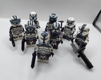 Star Wars Wolffe Pack Klonkrieger Set / Kommandant Wolffe 104. Batallion Wolfsrudel Galaktische Republik / 8 Custom Klonkrieger Minifiguren