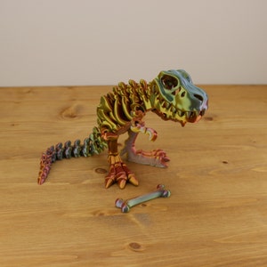 Articulating T-Rex Skeleton Dinosaur Fidget Toy, Desk Fidget Toy