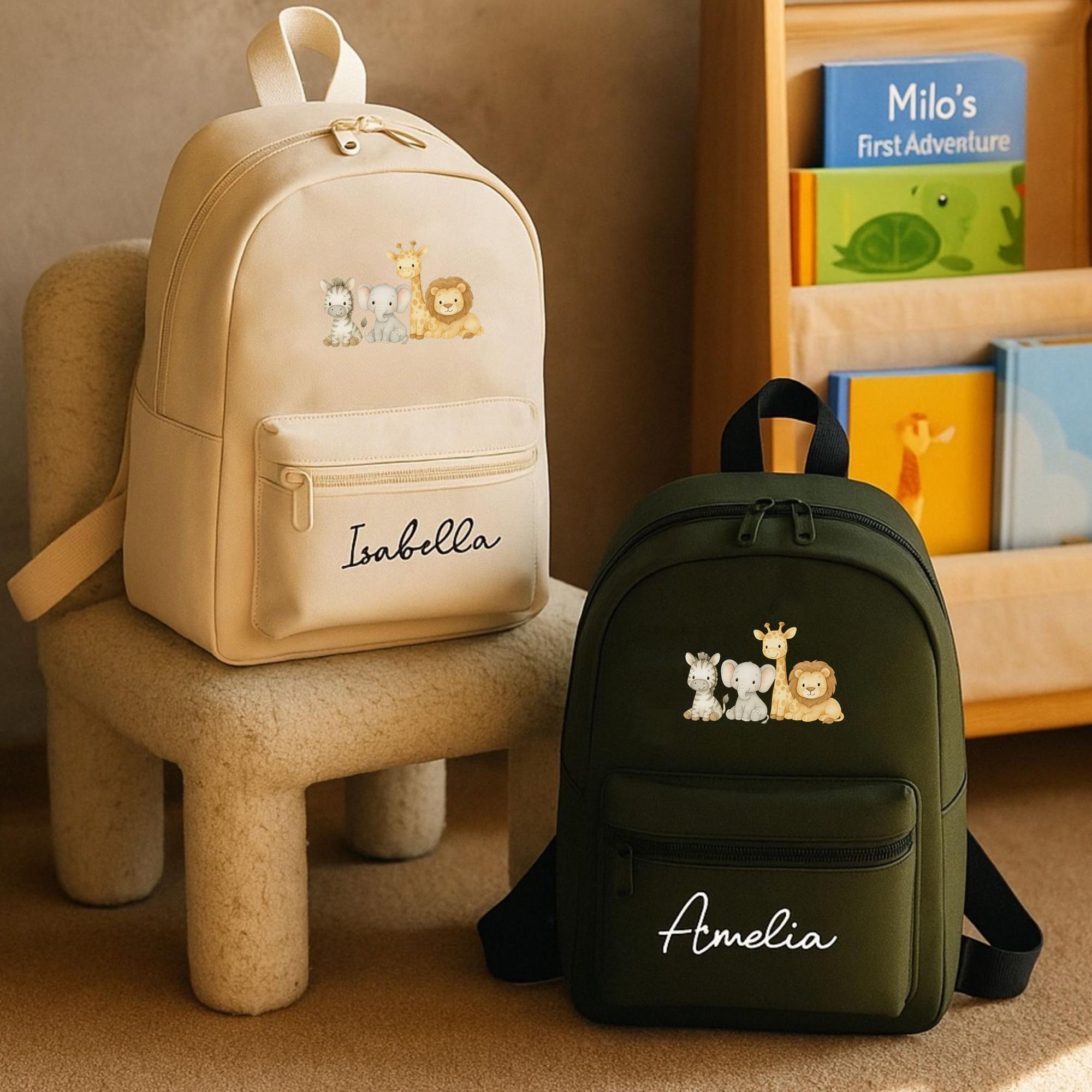 Zaino Safari personalizzato per bambini con nome, zaino