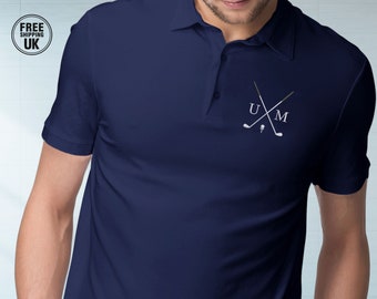 Besticktes Poloshirt für Herren-Customized Golf Monogrammed Initial Name Sport T-shirt-Comfort Farben Nähen Golf Slogan Geschenk für Papa