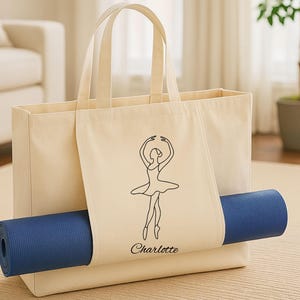 Custom Yoga Mat Holder Tote Bag, Personalised Workout Printed Bag with Name, Gym Bag for Women, Yoga Gift, Mat Carrier for Fitness Lovers