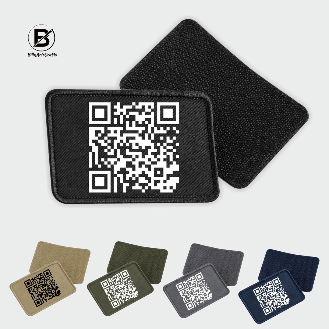 Personalised QR Code Printed Patch, Custom Scannable Qr Codes Patches ...