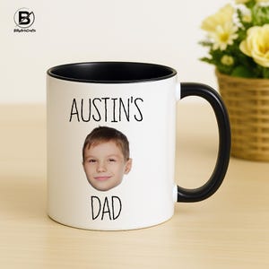 Custom Baby Face Mug 1st Fathers Day Mug, Custom Baby Face Photo Dad Mug, Custom Kids Photo Fathers Day Mug Gift, Personalised Photo Mug