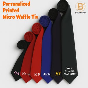Personalised Tie for Men&#39;s, Custom Name/Text Necktie, Wedding Groom Gift Keepsake, Unique Groom Present, Personalised Tie for Groomsman