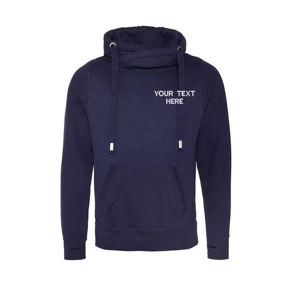 Felpa con cappuccio personalizzata con incrocio sul collo, felpa