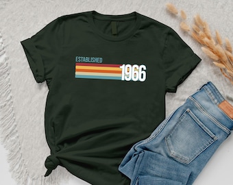 Camiseta de cumpleaños personalizada para hombre, camiseta estampada de 1966, regalo vintage de 60 años, divertida camiseta de cumpleaños para papá, regalo de cumpleaños personalizado.
