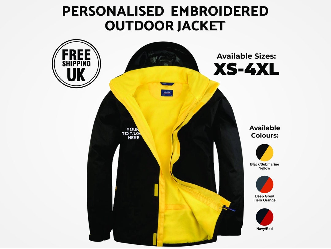Text In Jacket Custom Text and Logo Monogrammed Jacket, Personalised Embroidered Text ...