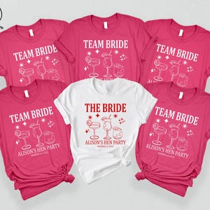 Personalised Team Bride Bridal Party Shirts, Custom Hen Party Printed T-Shirts, Matching Tribe Bachelorette Hen Party Tops, Bride To Be Gift