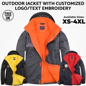 Custom Your Any Text/Logo Embroidered Jacket, Personalised Designs Monogram Zip up Jacket, Workwear Waterproof Adults Jacket, Team Jackets