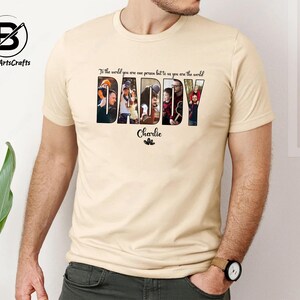 Custom Dad Photo Shirt, Personalised Daddy Picture Printed Tee, First Fathers Day Shirt from Kids, Memory Shirt for Dad, Dad Birthday Gifts