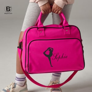 Personalisierte Gymnastik-Tanztasche, individuell bedruckte Tänzerin-Logo-Tasche, Monogramm-Turnerin-Sporttasche für Mädchen, beste Tanzklassentasche für Sie