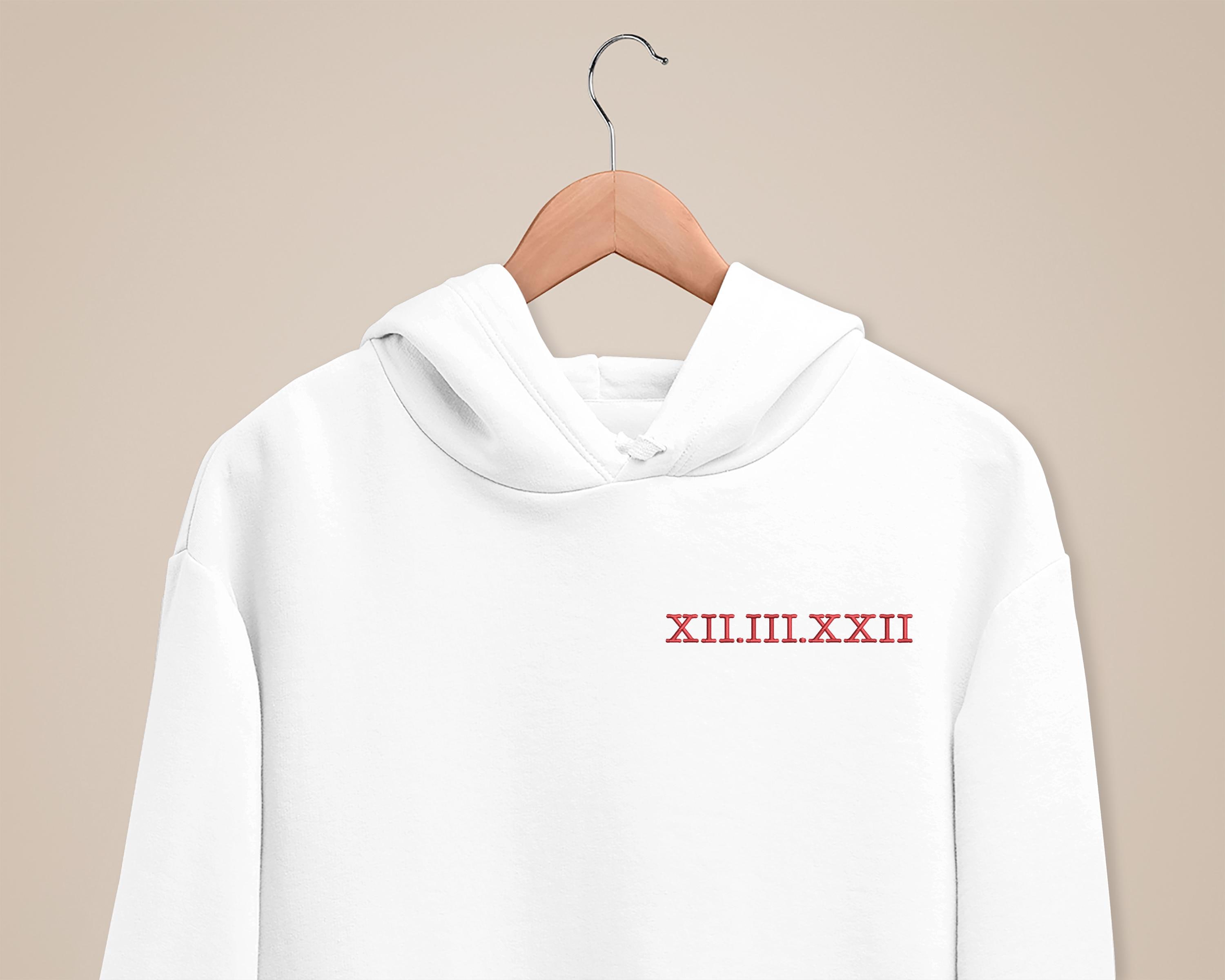 Sweats à Capuche Brodés Personnalisés Pour Couple - Cadeau Anniversaire, Mariage, Avec Initiales Et Cœur - 5