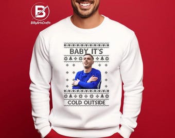 Baby Its Cold Outside Christmas Jumper, Ugly Christmas Cole Palmer Printed Jumpers, Funny Cold Palmer Blue Sweatshirt, Football Lovers Tops