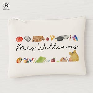 Estuche para lápices personalizado con nombre para la vuelta al cole, bolsa de papelería personalizada con estampado para niñas o niños, mochila escolar con cremallera, regalo para niños.