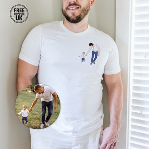Custom Family Portrait Shirt, Personalised Portrait Outline Matching Printed Shirt, Custom Line Art Faceless Shirt, Special Father Day Gift