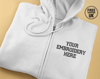 Moletom com capuz e zíper personalizado com bordado, texto/logotipo/design personalizado, moletom com capuz com zíper para sua marca ou empresa, moletom com capuz para sua própria marca.