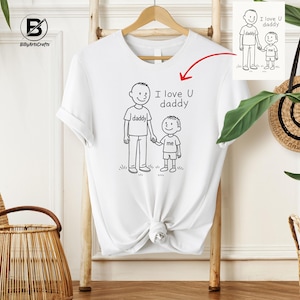 Personalised Kids Drawing Shirt, Custom Printed T-Shirt with Child&#39;s Artwork, Unique Gift for Dad Mum Grandma, Keepsake Birthday Gift Idea
