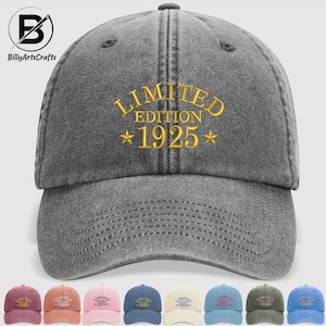 Custom Embroidered Age Cap, Personalized Birthday Hat, 50th 60th 70th Birthday Gift, Custom Year Mom/Dad Hat, Milestone Birthday Cap Gifts