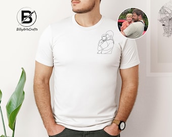 Maglietta con foto personalizzata per papà, regali per la festa del papà, maglietta con ritratto stampato personalizzato, regali di compleanno per papà, i migliori gif di papà dai bambini