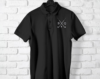 Besticktes Poloshirt, personalisiertes Golf-Monogramm-T-Shirt, Komfortfarben-Sportoberteile für Herren, Golf-Slogan-Geschenk für Papa