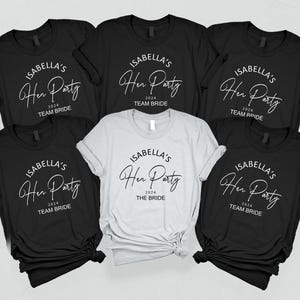 Aangepaste T-shirts vrijgezellenfeest, gepersonaliseerde bruidsfeest bruiloft shirts, bedrukte shirts bruid selectie, vrijgezellenfeest shirts cadeaus bruidsmeisje