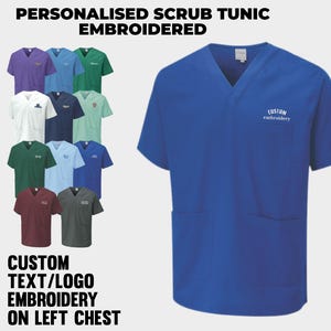 Tunique d&#39;infirmière personnalisée pour femme, haut d&#39;uniforme médical brodé, vêtements de travail d&#39;infirmière avec texte/logo personnalisés, cadeaux pour personnel infirmier