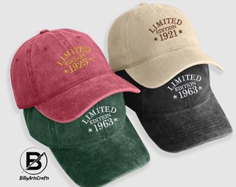 Custom Birthday Hat, Embroidered Age Cap, Personalized 50th  display picture 2