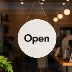 Custom Open Closed Acrylic Sign, Business Door Sign,Double Sided Shop Sign, Cafes/Salon/shop Boutique Storefront Hanging Sign