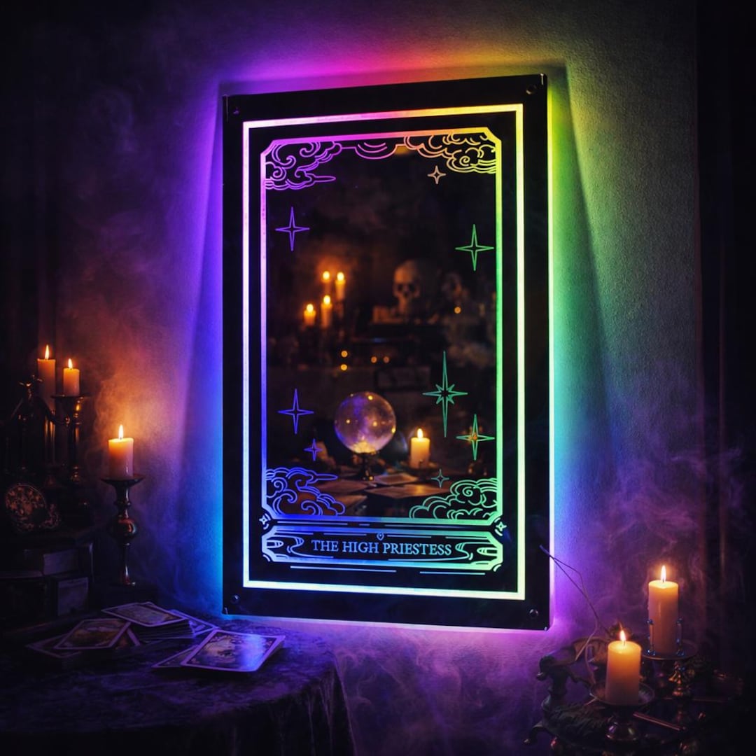 Tarot Mirror Backlit LED Neon Sign,the Fool Wall Decor,astrology Wall ...