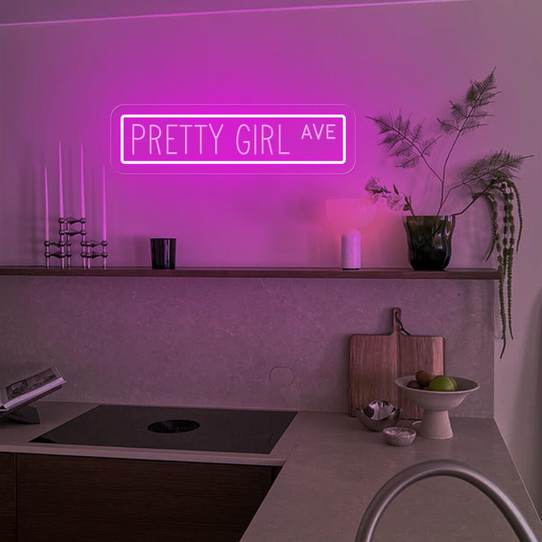 Custom Street LED Neon Sign,pretty Girl Ave Neon Sign,gift for Girl ...
