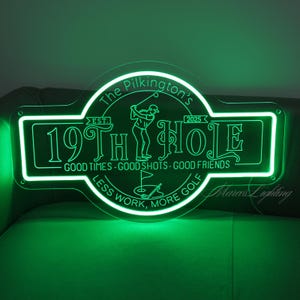 Custom 19th Hole Neon Sign,Home Bar Decor,Personalized Golf Wall Decor,Simulator Room Signs