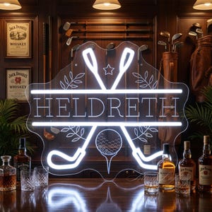Letrero de neón LED de golf personalizado y hecho a mano: decoración para bar, regalo de golf