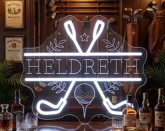 Letrero de neón LED de golf personalizado y hecho a mano: decoración para bar, regalo de golf