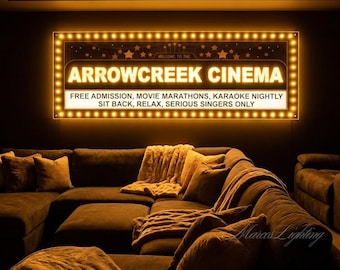 Custom Movie Theater Marquee light Sign,Retro Vintage Home Cinema Wall Decor