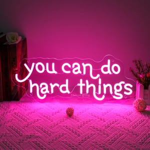 You Can Do Hard Things Neon Sign,Teacher gift,Gifts For Her,Bedroom Dorm Decor,Motivational Sign,Classroom Decor,Christmas Gifts