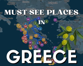 Google Maps Guide - Must-see places in Greece - Interactive Google maps with pins +80 must-see places + 2 itineraries + BONUSES