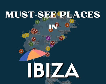 Google Maps Guide - Places not to miss in Ibiza - Interactive Google maps with pins - +400 places not to be missed + BONUS