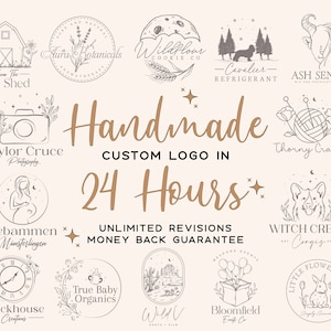 Custom Logo Design, Hand Drawn Professional Business Logo, Personal Logo Design, Custom Branding Package, Logo Maker, Logo Creation image 1